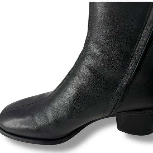 Coach Gigi Leather Booties Size 8.5 Block Heel Ankle Square Toe Boots - Picture 6 of 12